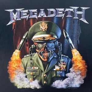 Megadeth Band Tee - Black with Army Graphic Large